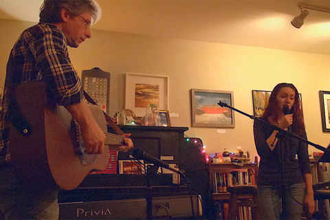 Rick and Courtney at open mic Feb 2, 2014