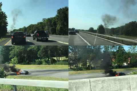 Car fire on I-90